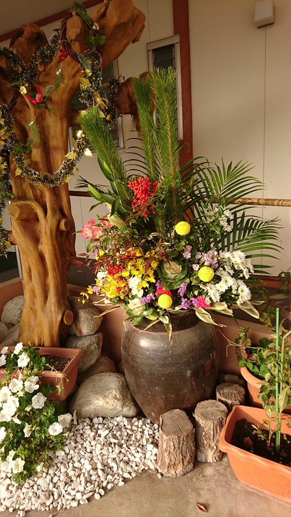 写真：お正月の生け花